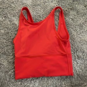 Red lululemon power pivot tank top size 2